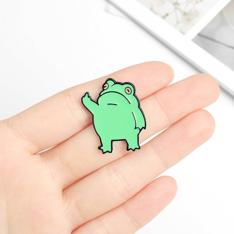 Mikey the Middle Finger Frog Enamel Pin