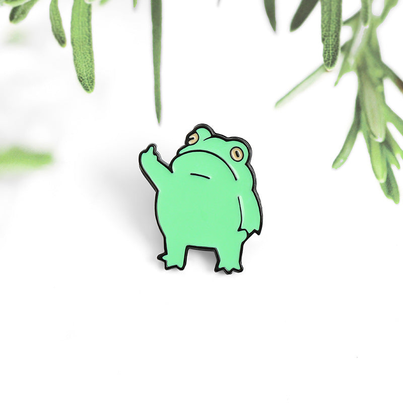 Mikey the Middle Finger Frog Enamel Pin