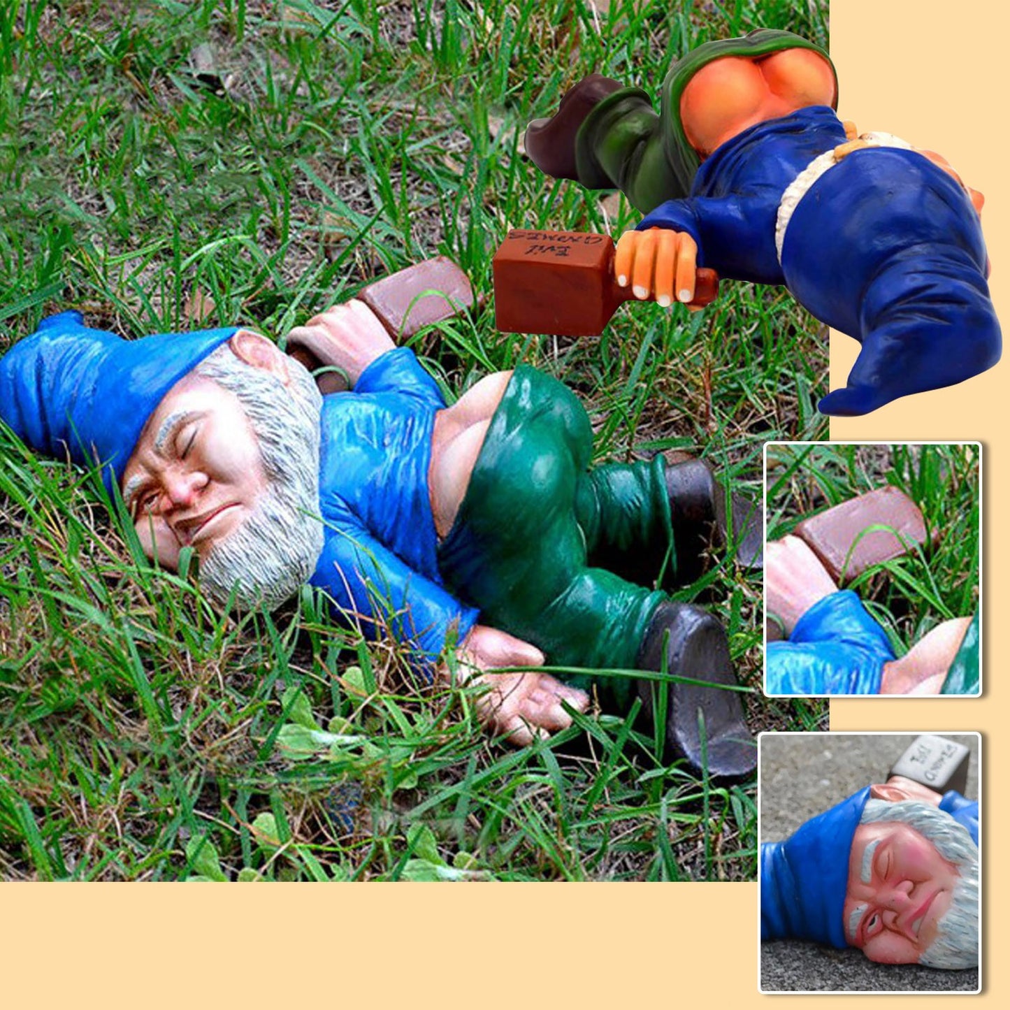 Drunk Garden Gnome Statue