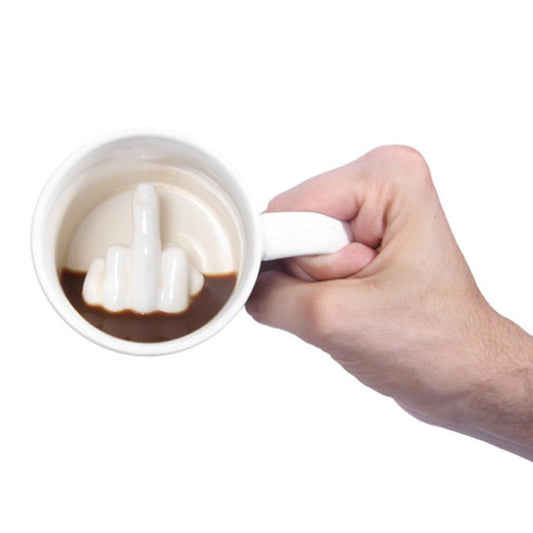 Mischievous Hidden Middle Finger Mug