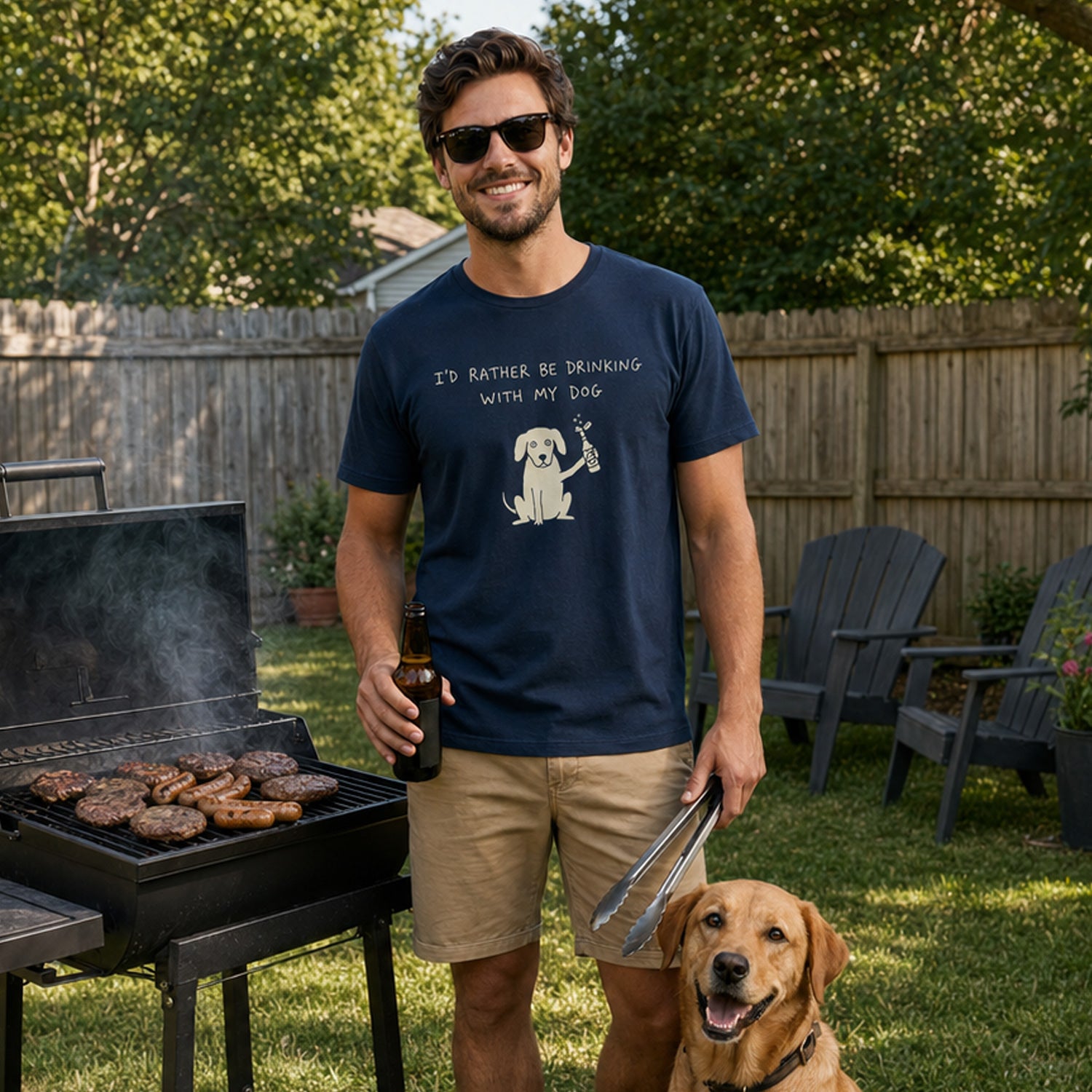 "I'd Rather Be Drinking With My Dog" Dark T-Shirt