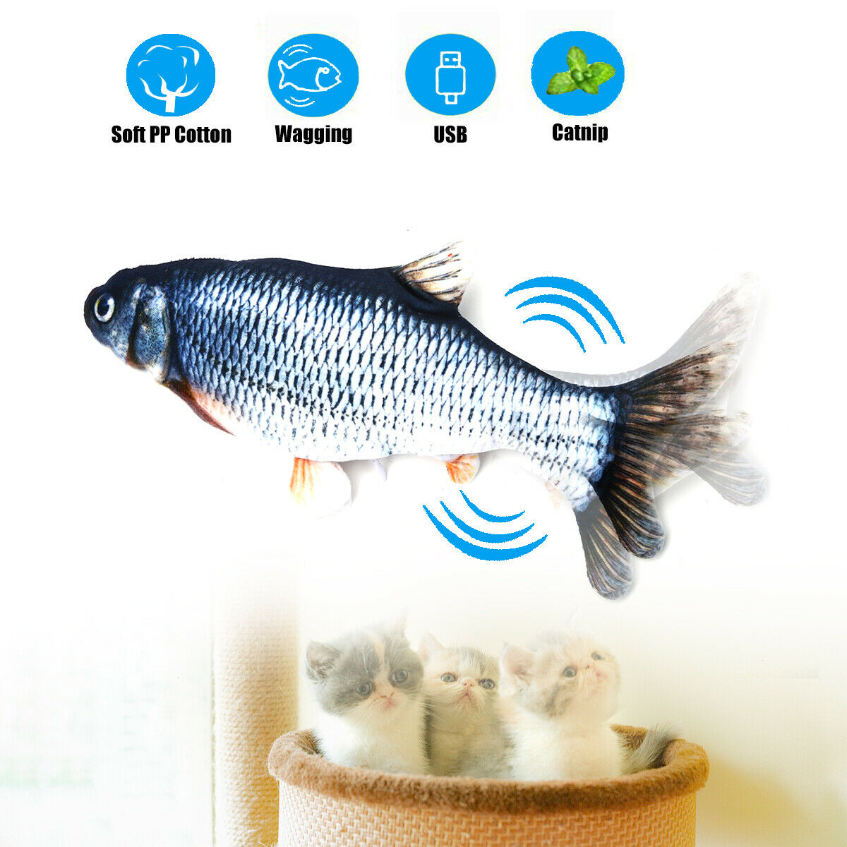 Soft Electronic Fish-Shaped Cat Toy